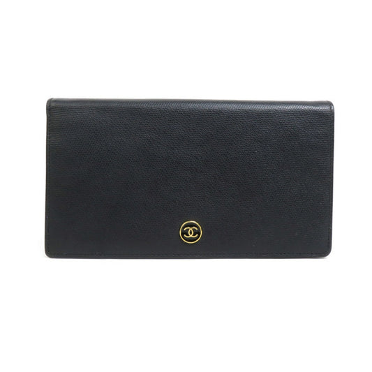 Chanel Black Leather Coco Button