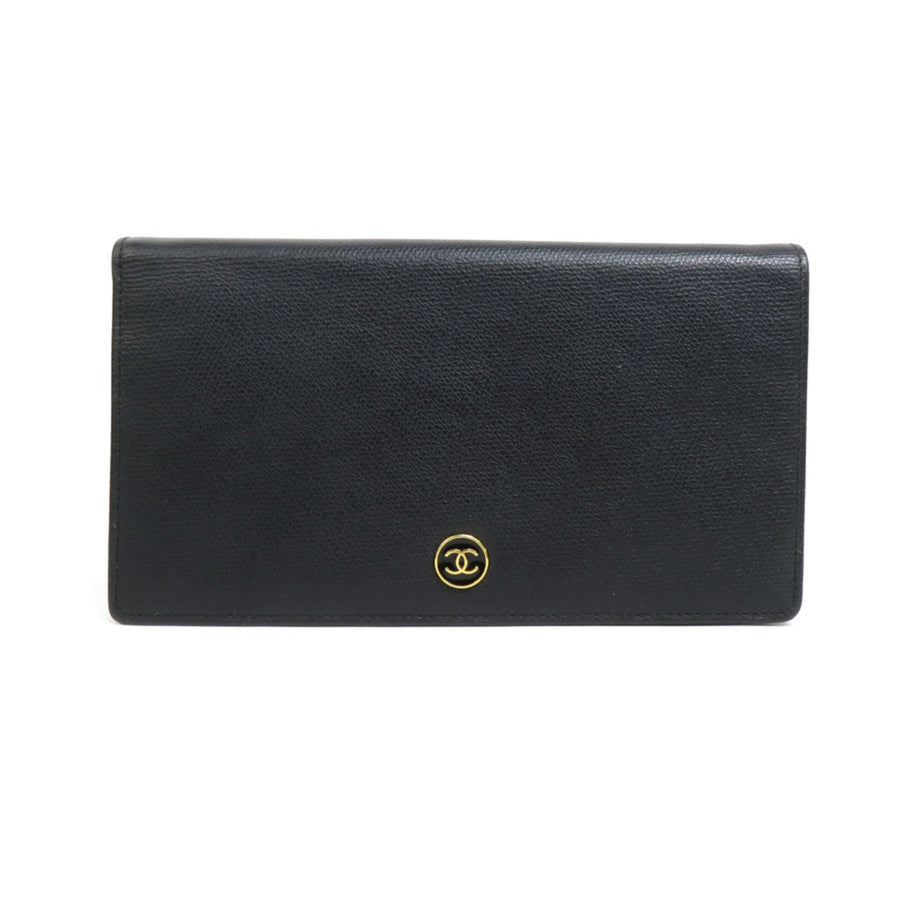 Chanel Black Leather Coco Button