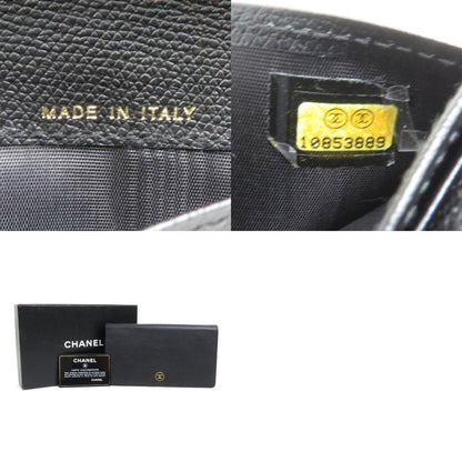 Chanel Black Leather Coco Button