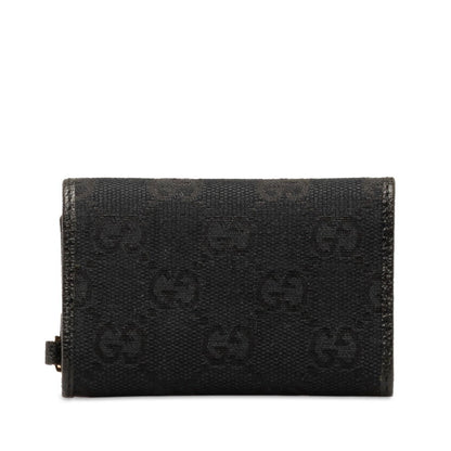 Gucci Black Canvas Etui À Clés