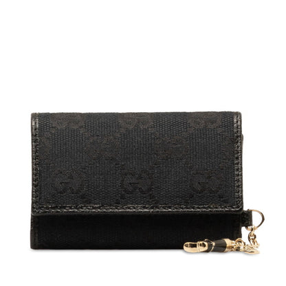 Gucci Black Canvas Etui À Clés