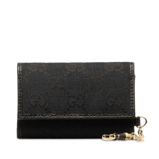 Gucci Black Canvas Etui À Clés