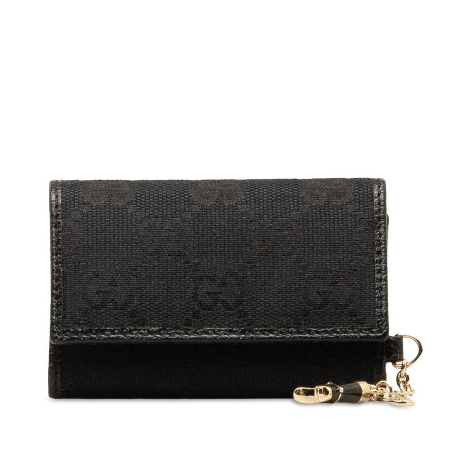 Gucci Black Canvas Etui À Clés