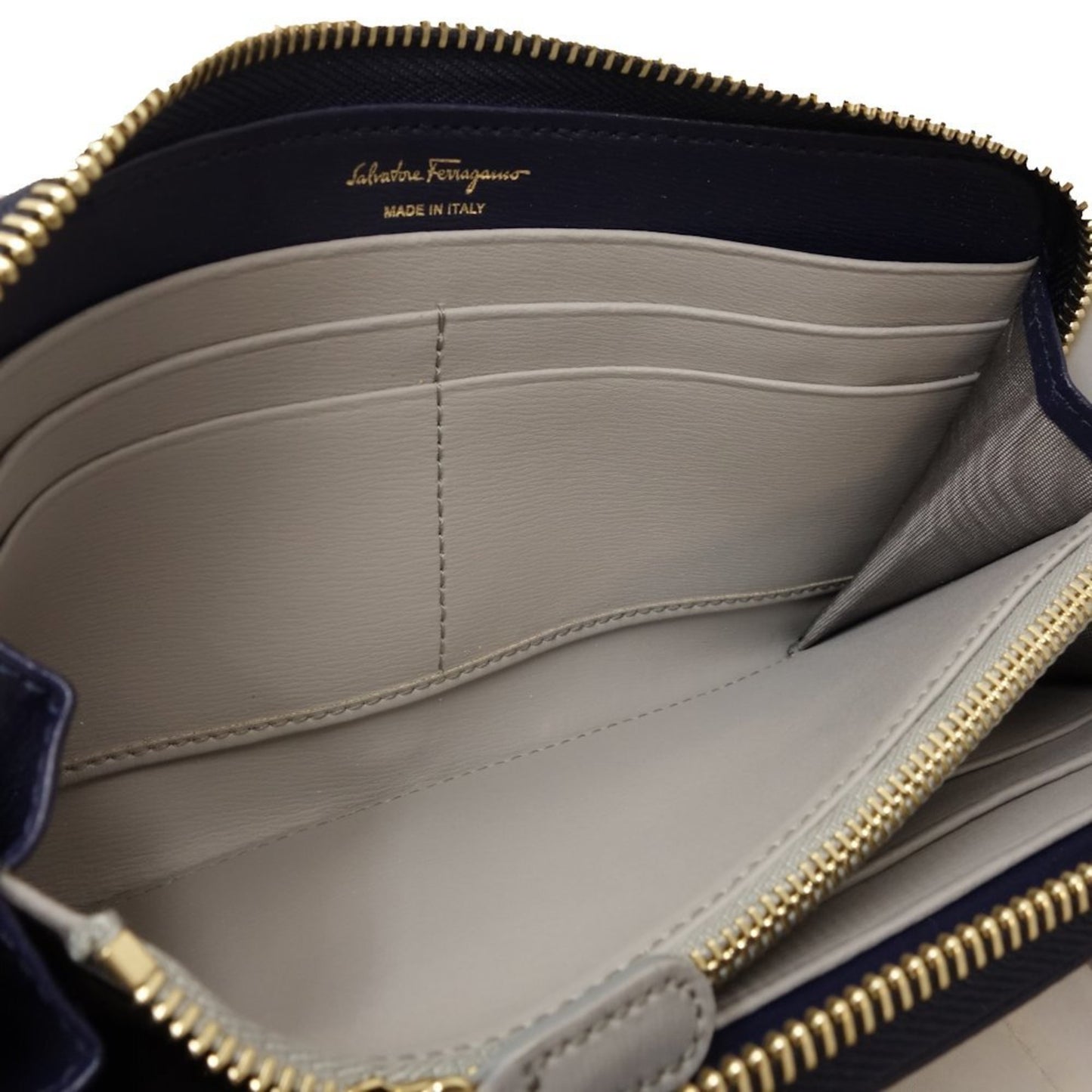 Salvatore Ferragamo Blue Leather Gancini