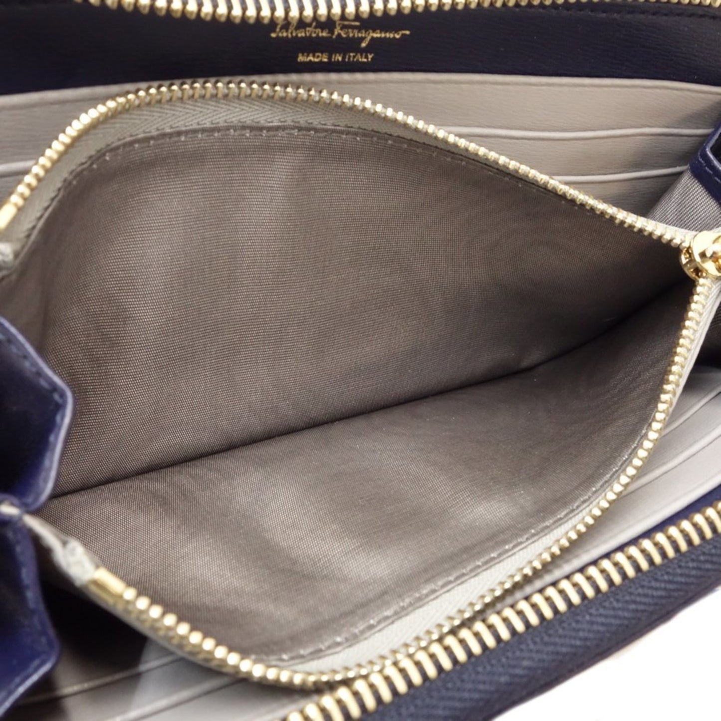 Salvatore Ferragamo Blue Leather Gancini
