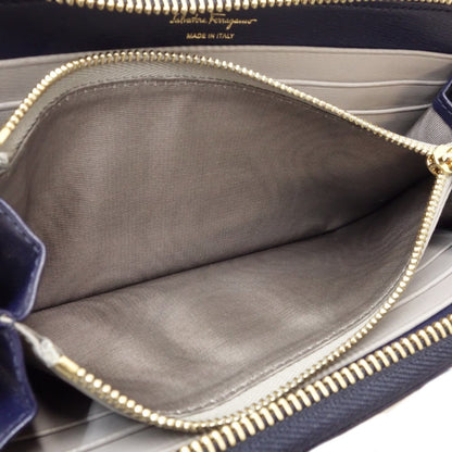 Salvatore Ferragamo Blue Leather Gancini