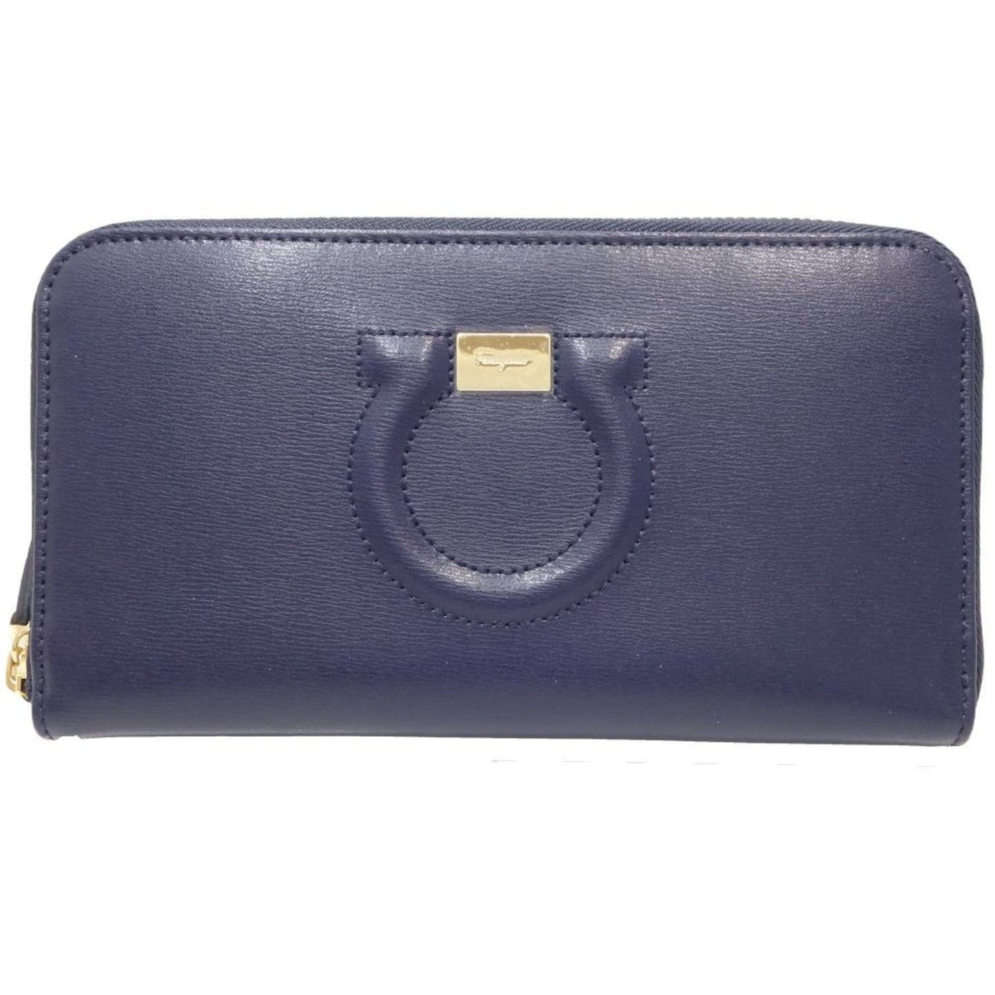Salvatore Ferragamo Blue Leather Gancini