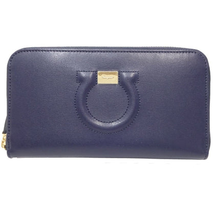 Salvatore Ferragamo Blue Leather Gancini
