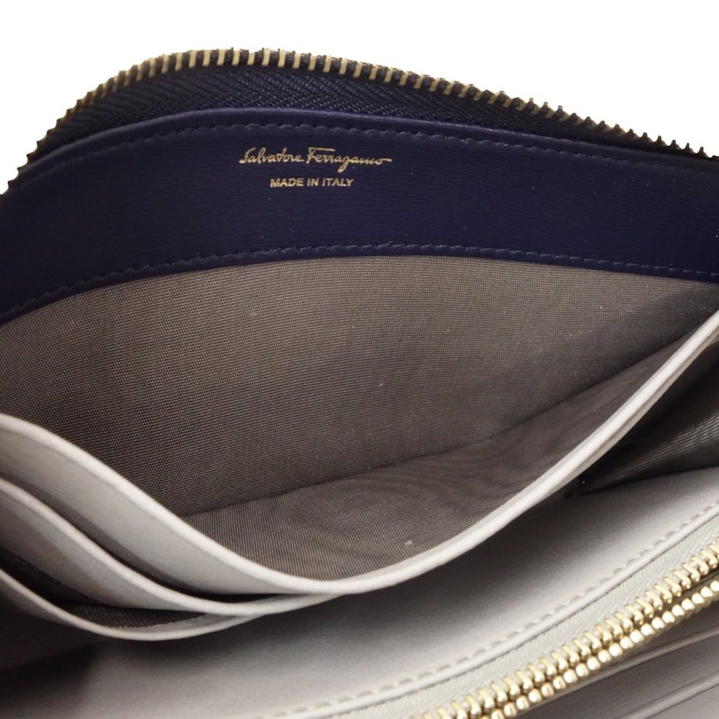 Salvatore Ferragamo Blue Leather Gancini
