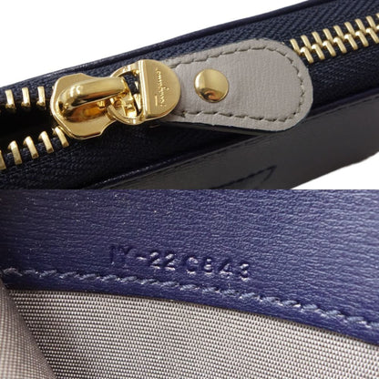 Salvatore Ferragamo Blue Leather Gancini