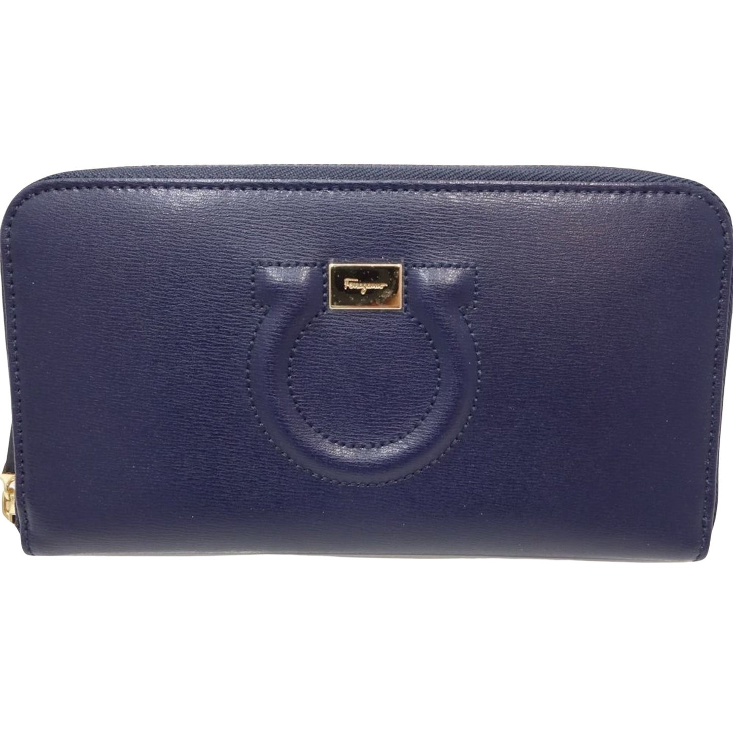 Salvatore Ferragamo Blue Leather Gancini