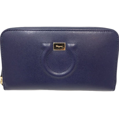Salvatore Ferragamo Blue Leather Gancini