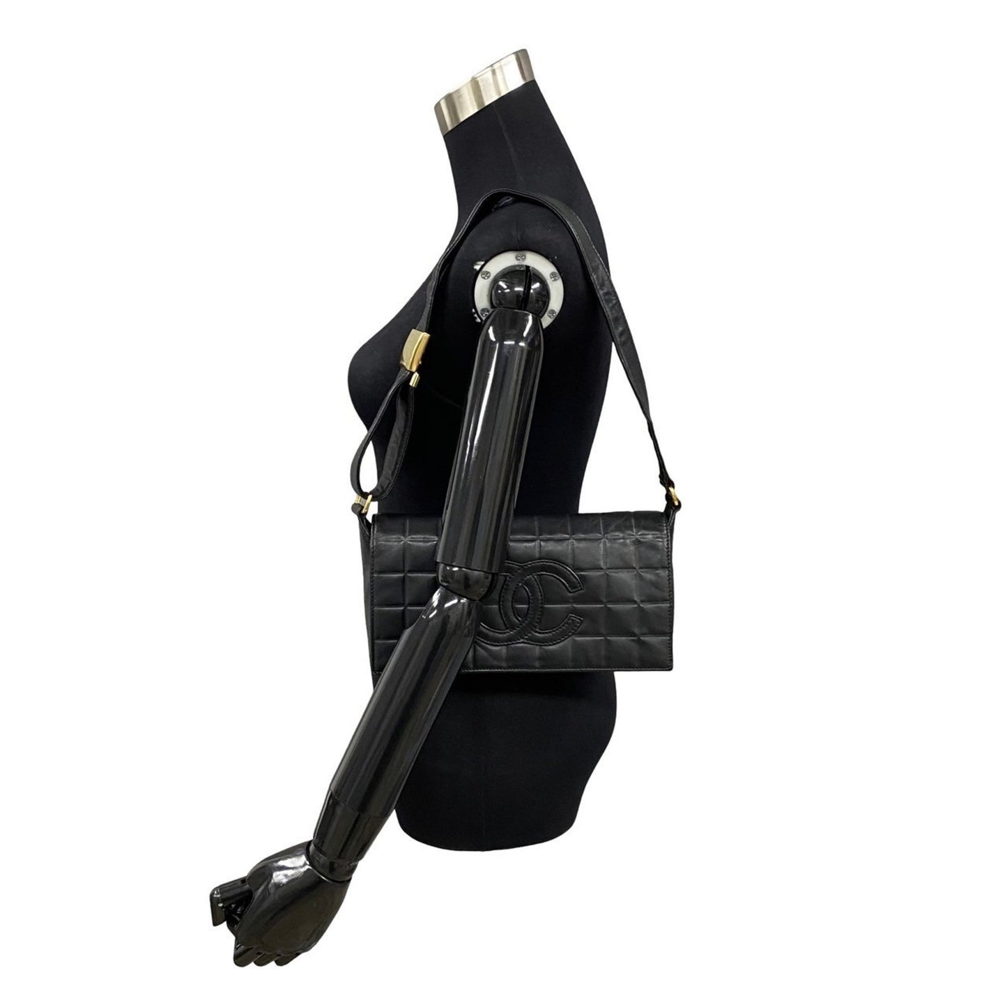 Chanel Black Leather Chocolate Bar