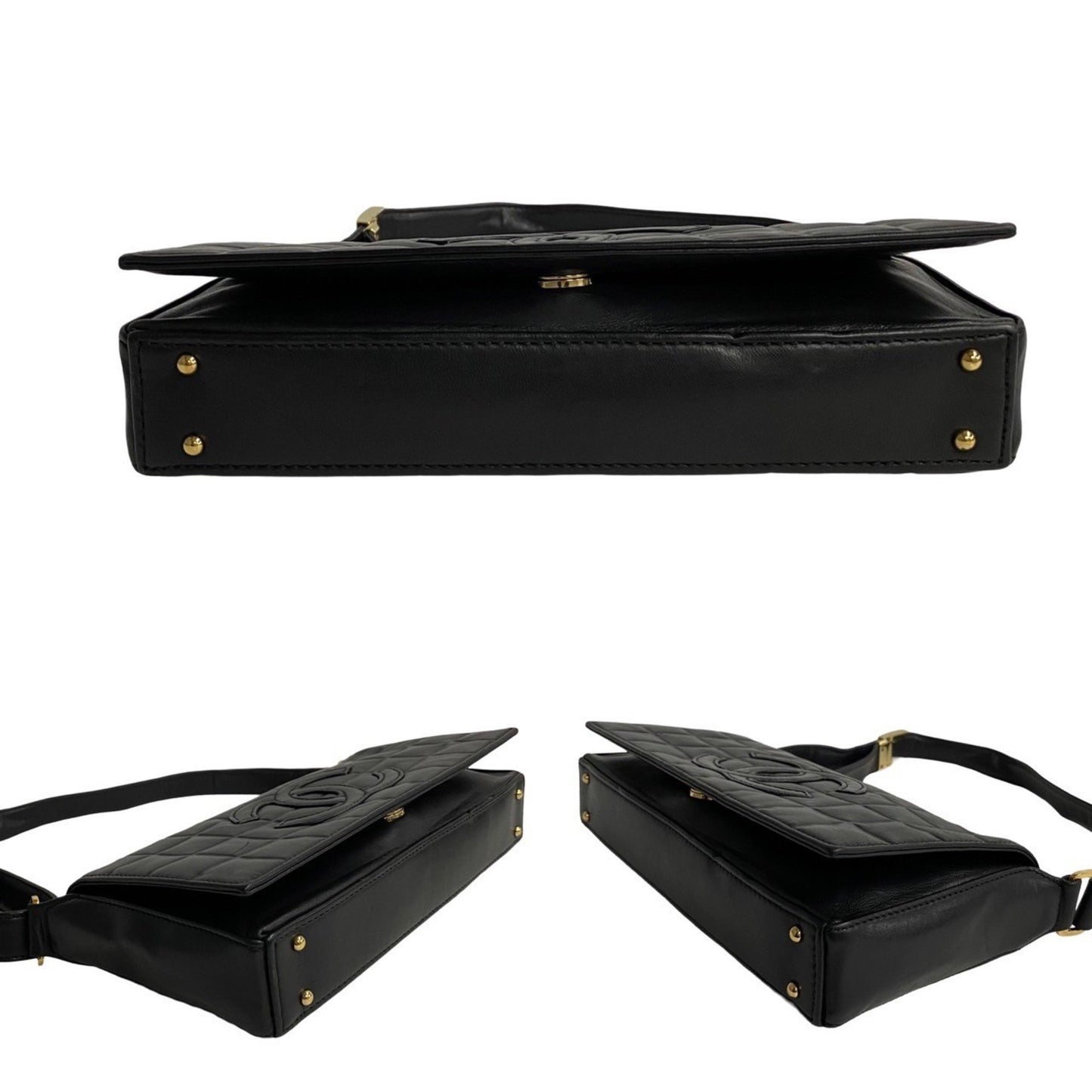 Chanel Black Leather Chocolate Bar