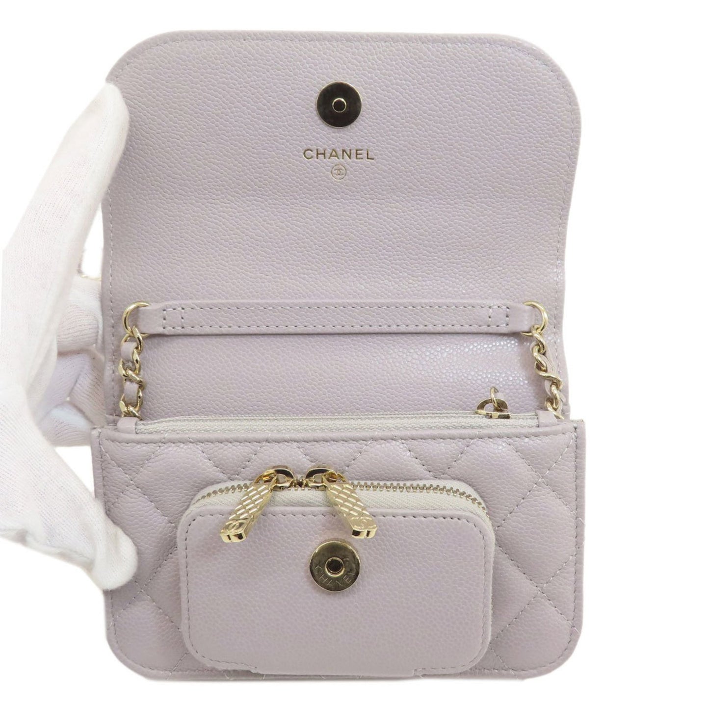 Chanel Gray Leather Business Affinity