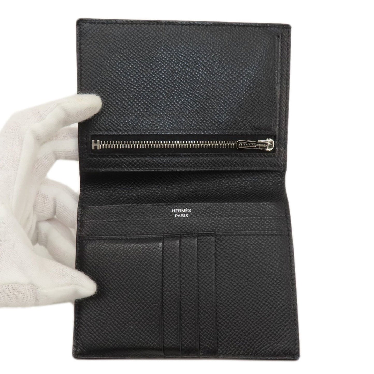 Hermès Black Leather Béarn