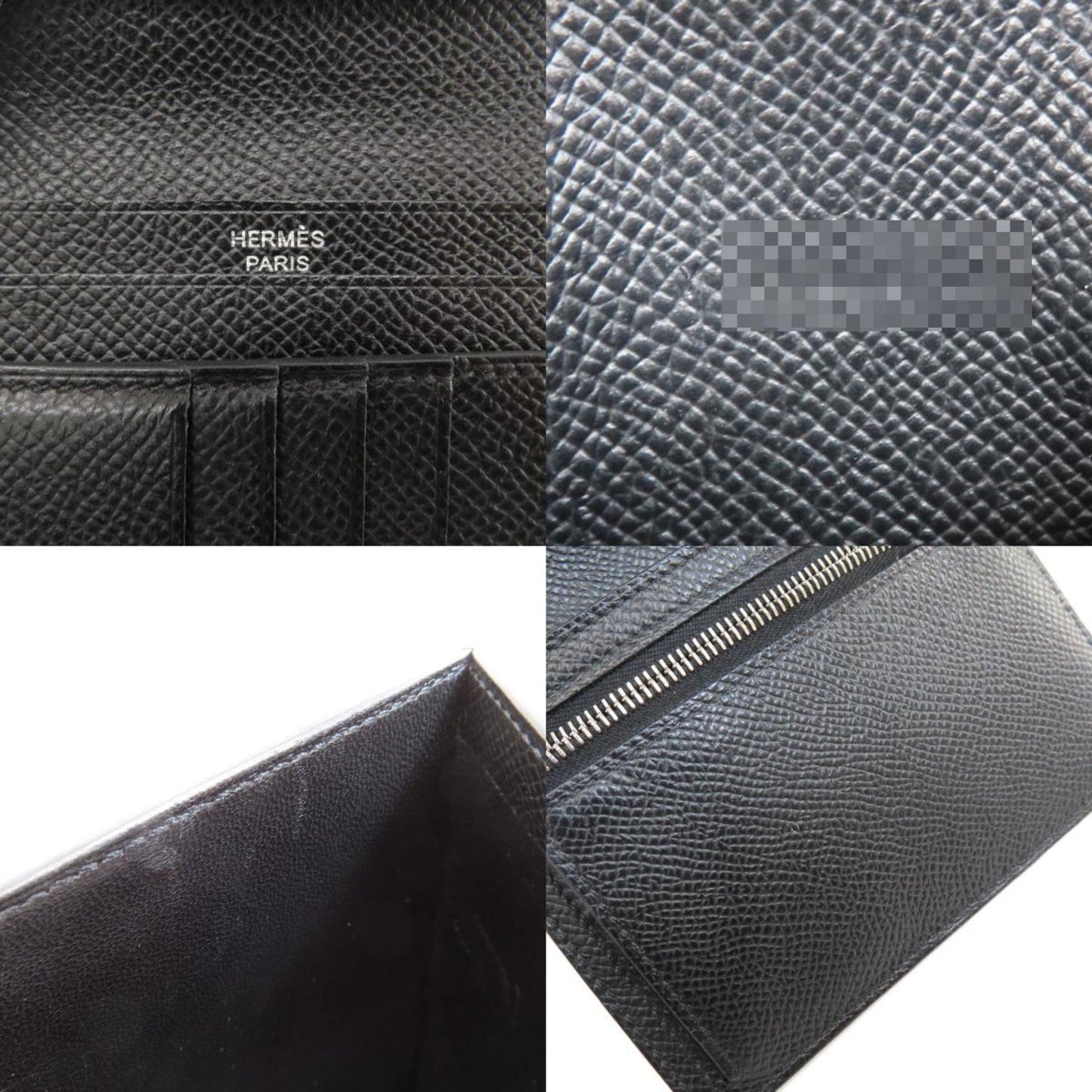 Hermès Black Leather Béarn