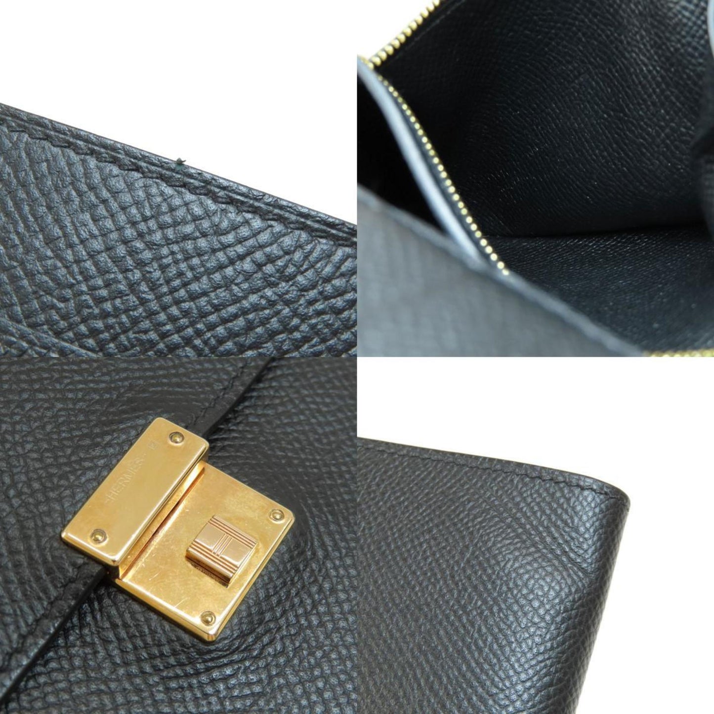 Hermès Black Leather Clic 12