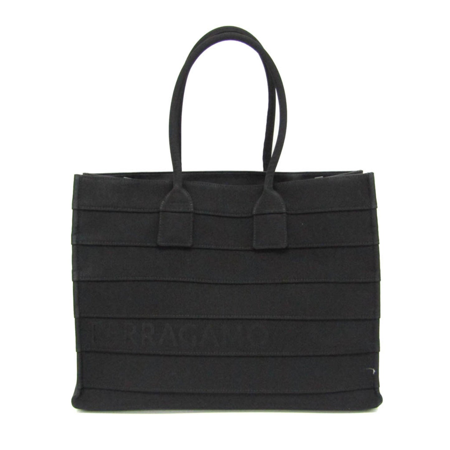 Salvatore Ferragamo Black Canvas Tote