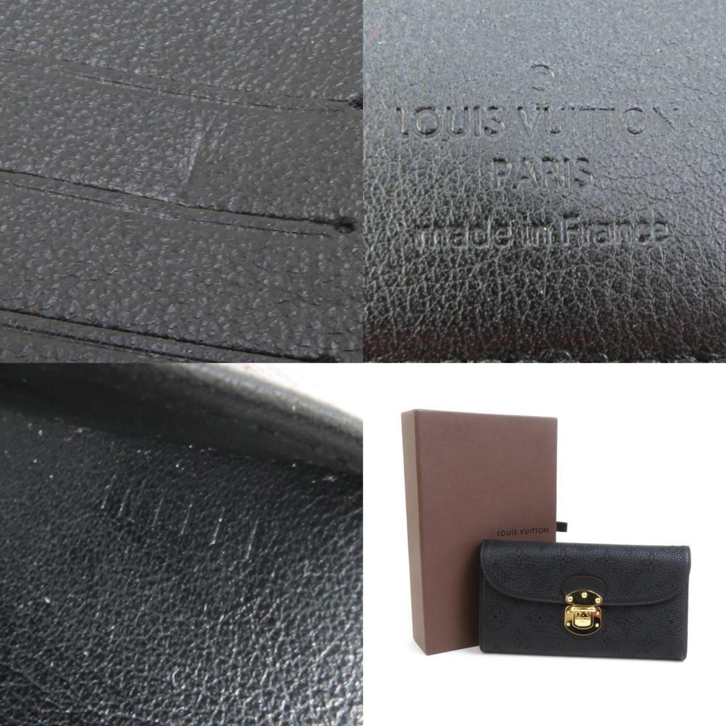Louis Vuitton Black Leather Portefeuille Amelia
