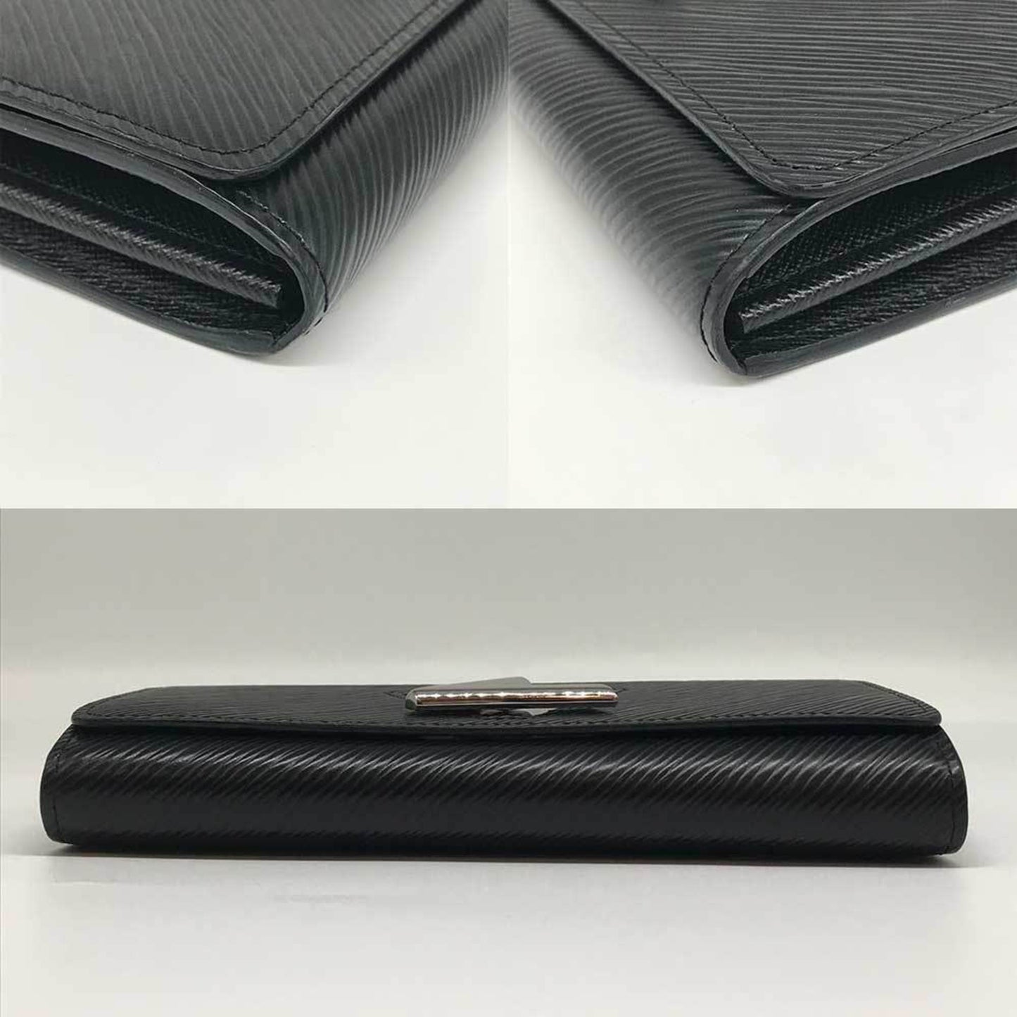 Louis Vuitton Black Leather Portefeuille Twist