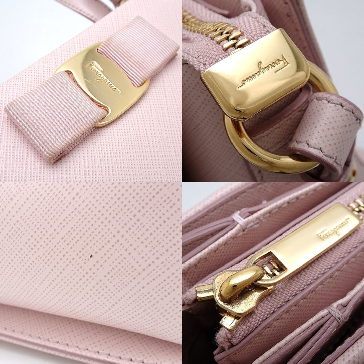 Salvatore Ferragamo Pink Leather Vara