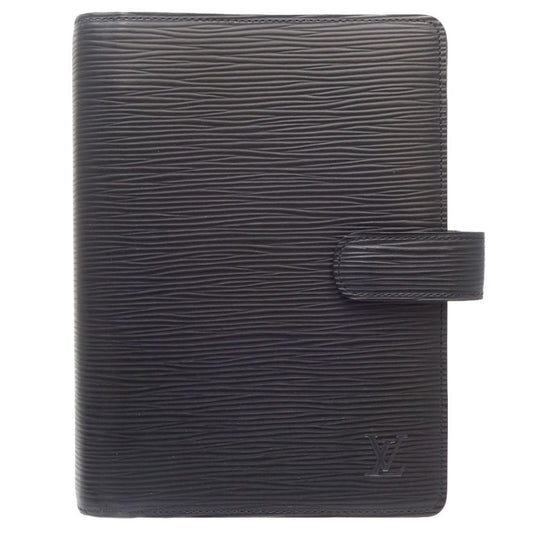Louis Vuitton Black Leather Agenda Mm