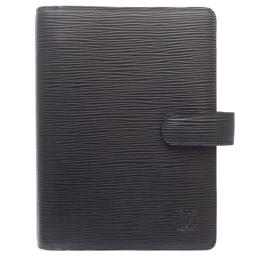 Louis Vuitton Black Leather Agenda Mm