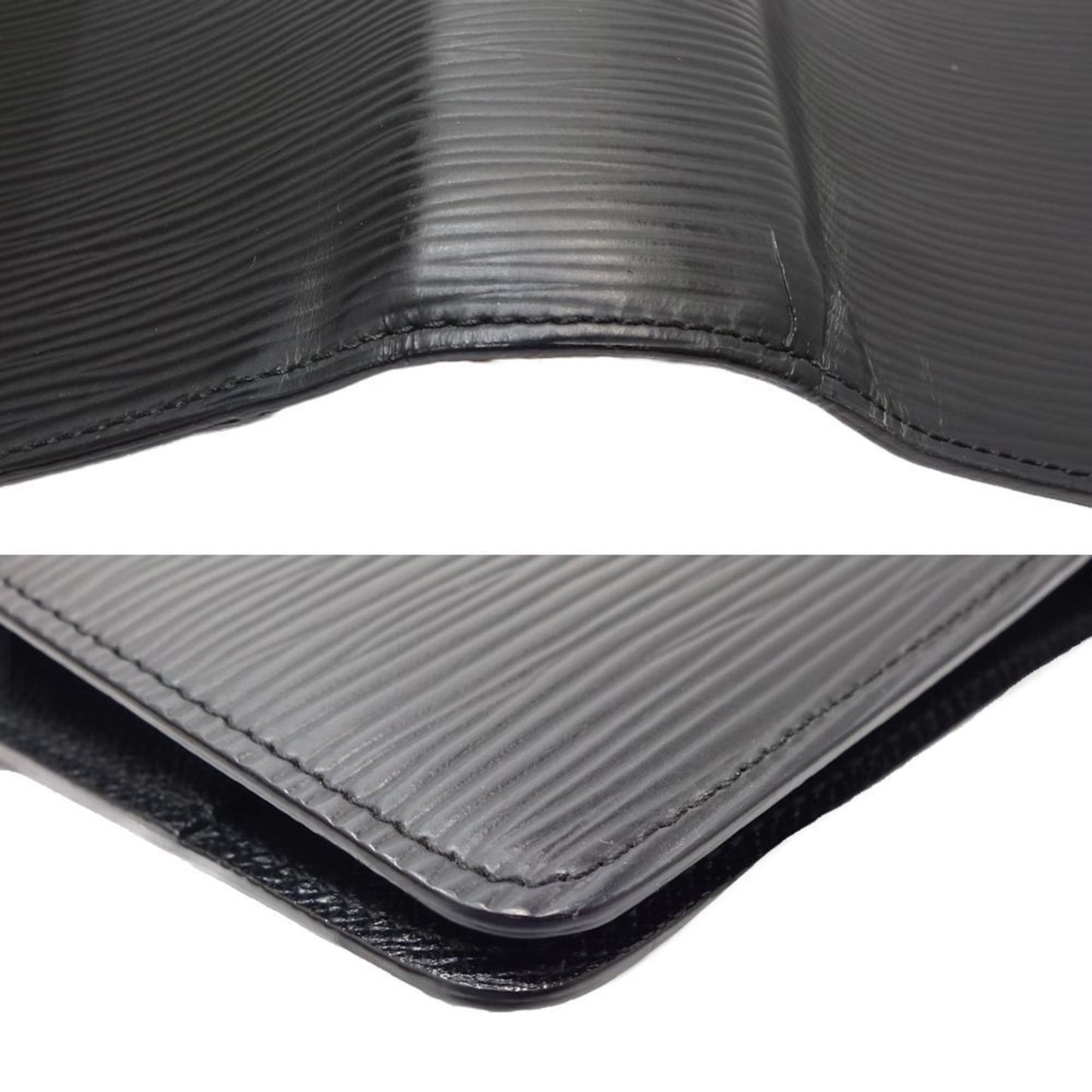 Louis Vuitton Black Leather Agenda Mm