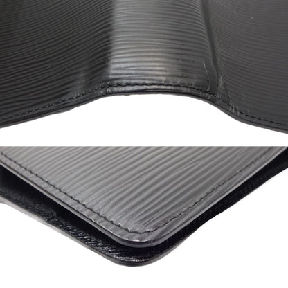 Louis Vuitton Black Leather Agenda Mm
