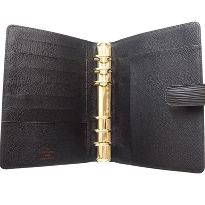 Louis Vuitton Black Leather Agenda Mm
