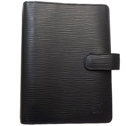 Louis Vuitton Black Leather Agenda Mm