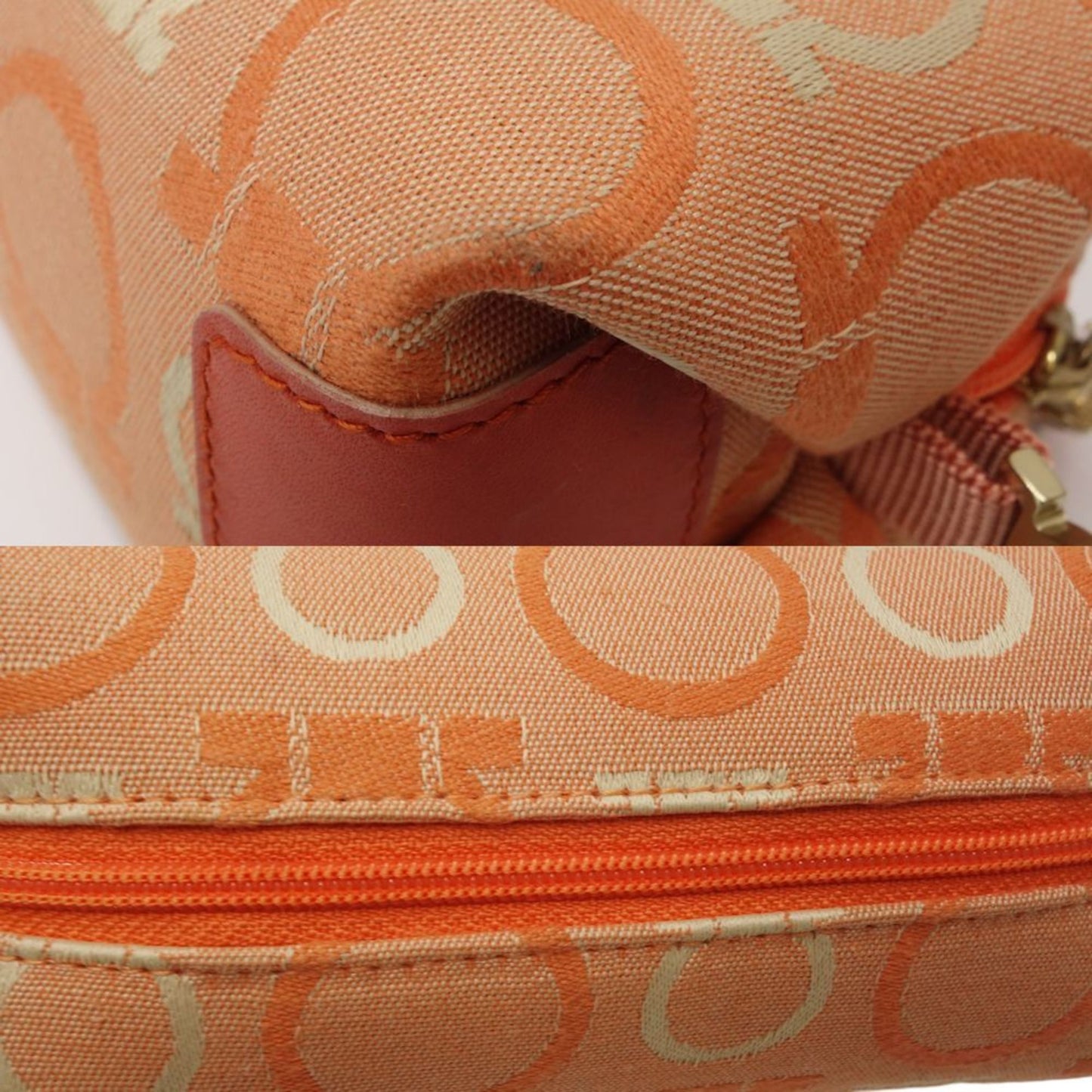 Salvatore Ferragamo Orange Canvas Gancini