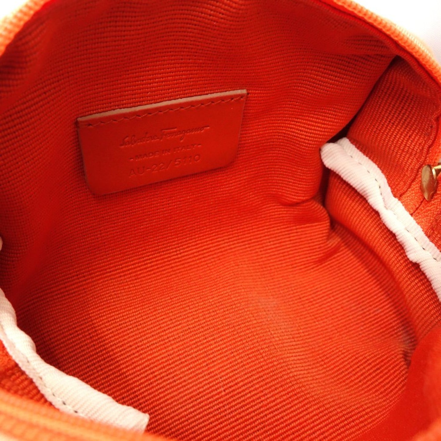 Salvatore Ferragamo Orange Canvas Gancini