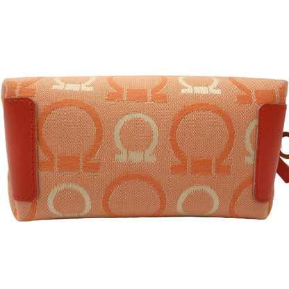 Salvatore Ferragamo Orange Canvas Gancini