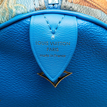 Louis Vuitton Blue Leather Speedy 30