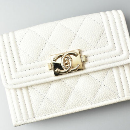 Chanel White Leather Boy