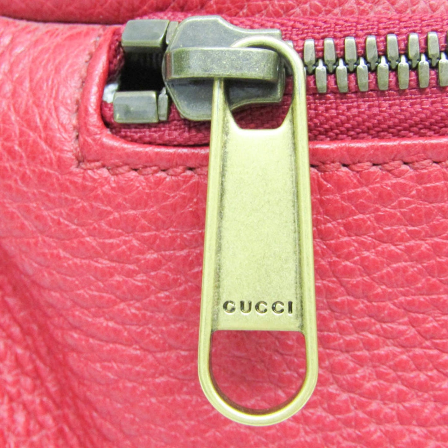 Gucci Red Leather Logo