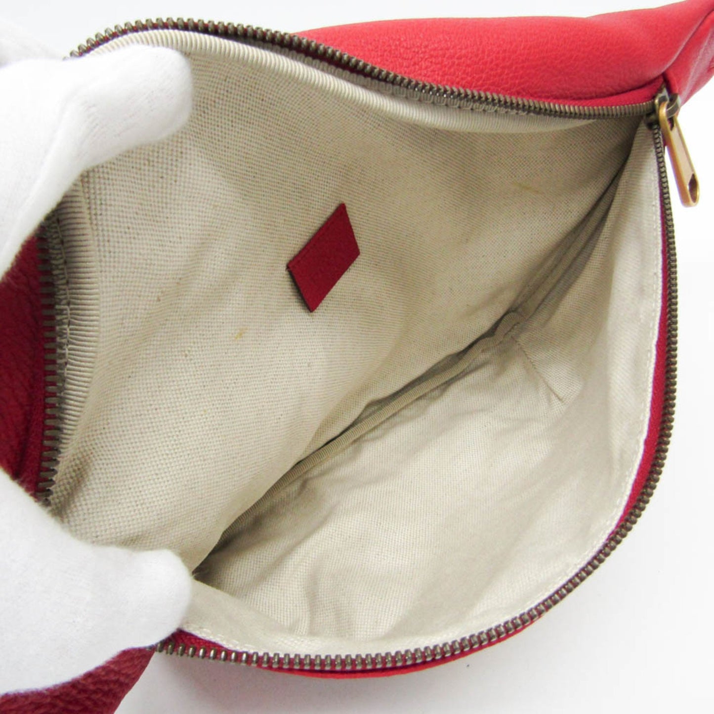 Gucci Red Leather Logo