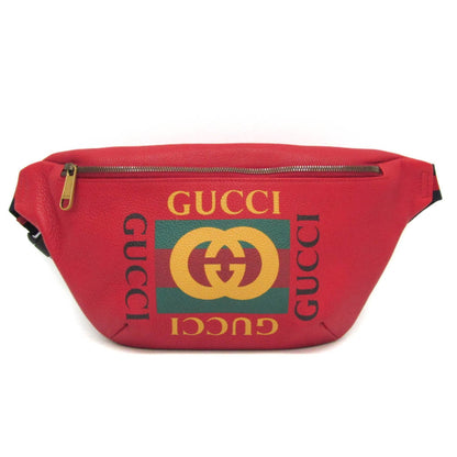 Gucci Red Leather Logo