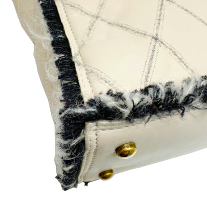 Chanel White Leather Coco Mark