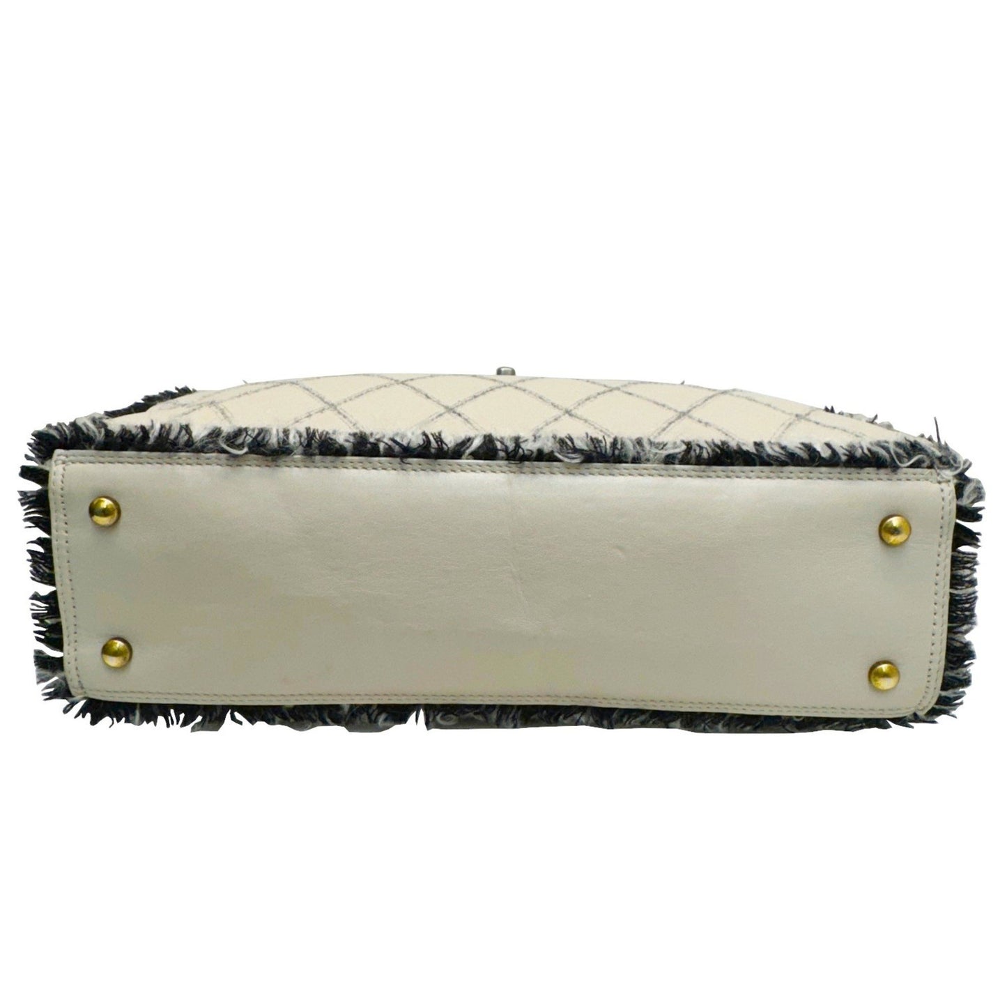 Chanel White Leather Coco Mark