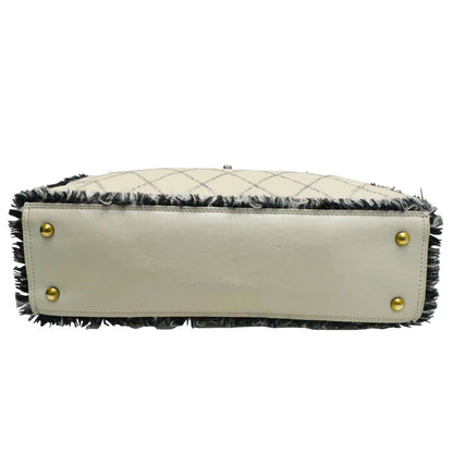 Chanel White Leather Coco Mark