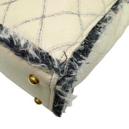 Chanel White Leather Coco Mark