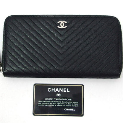 Chanel Black Leather V-stich
