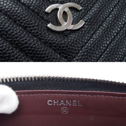 Chanel Black Leather V-stich