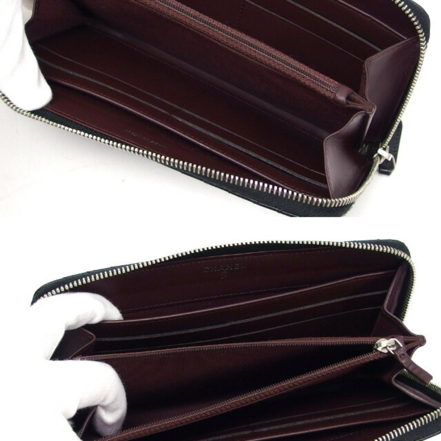 Chanel Black Leather V-stich