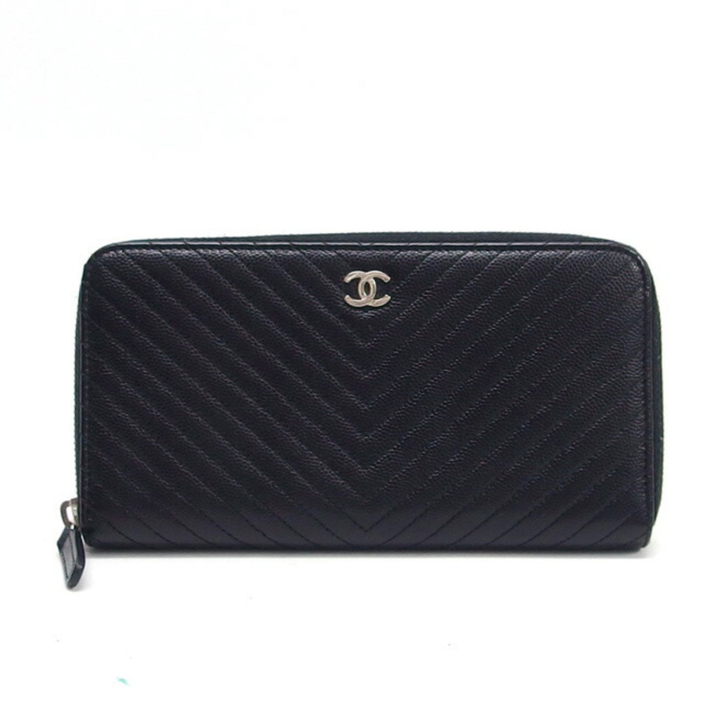 Chanel Black Leather V-stich