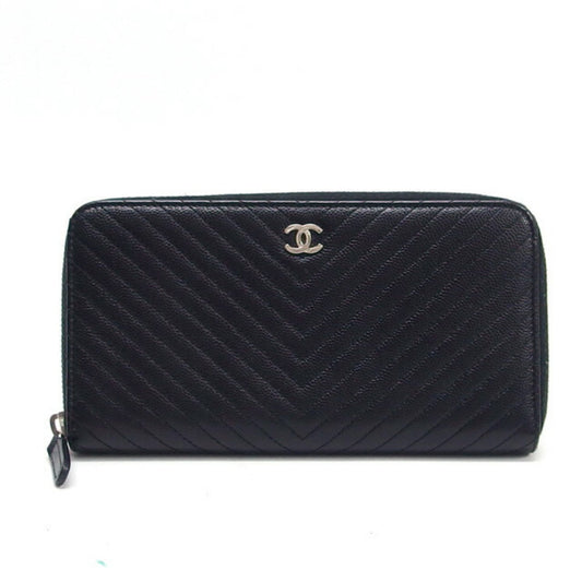 Chanel Black Leather V-stich