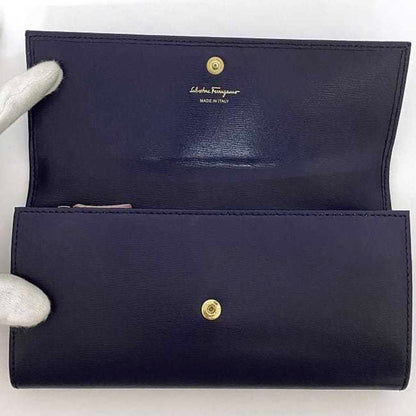 Salvatore Ferragamo Blue Leather Gancini